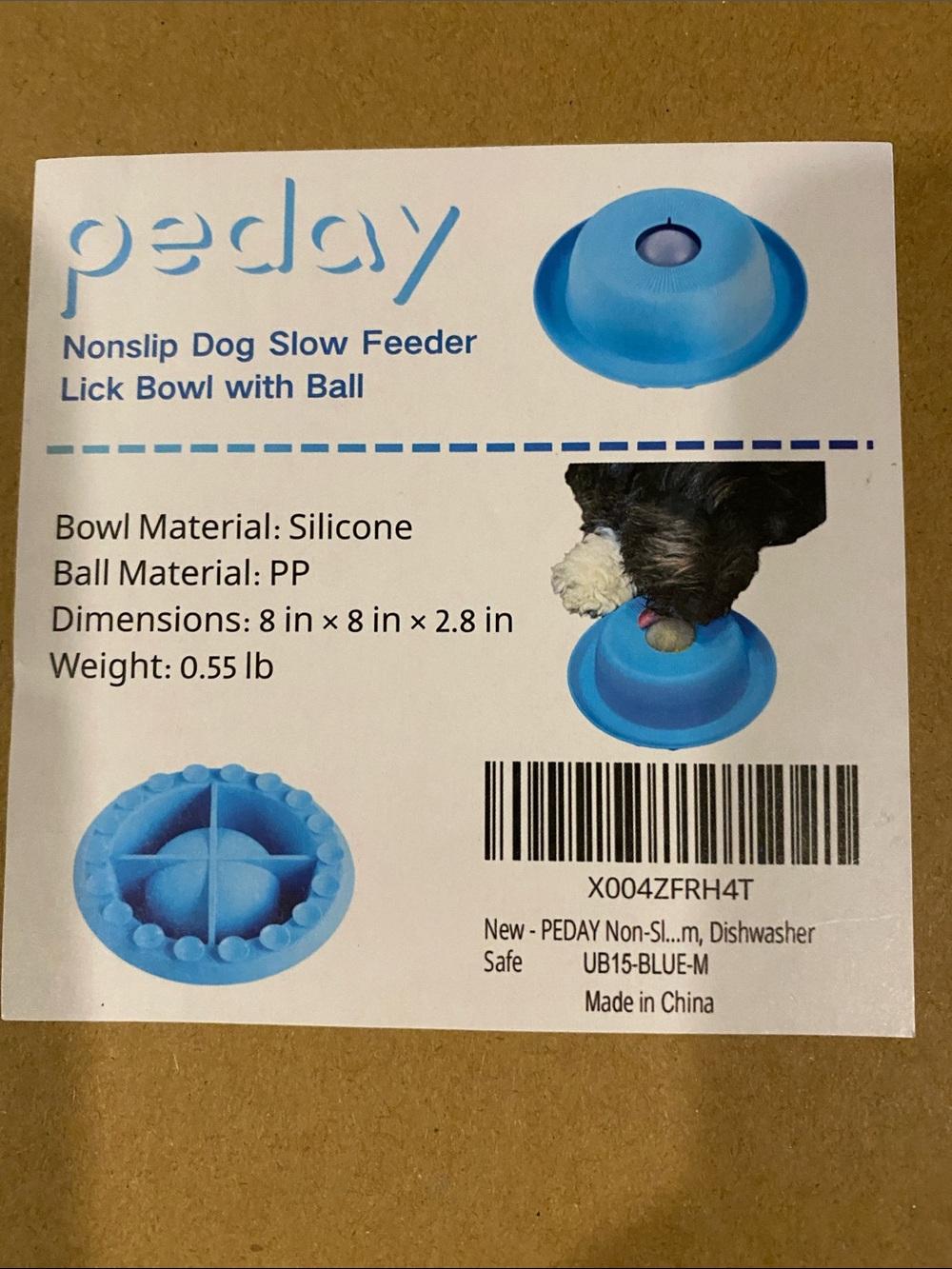 NIB Peday Nonslip Dog Slow Feeder with Ball